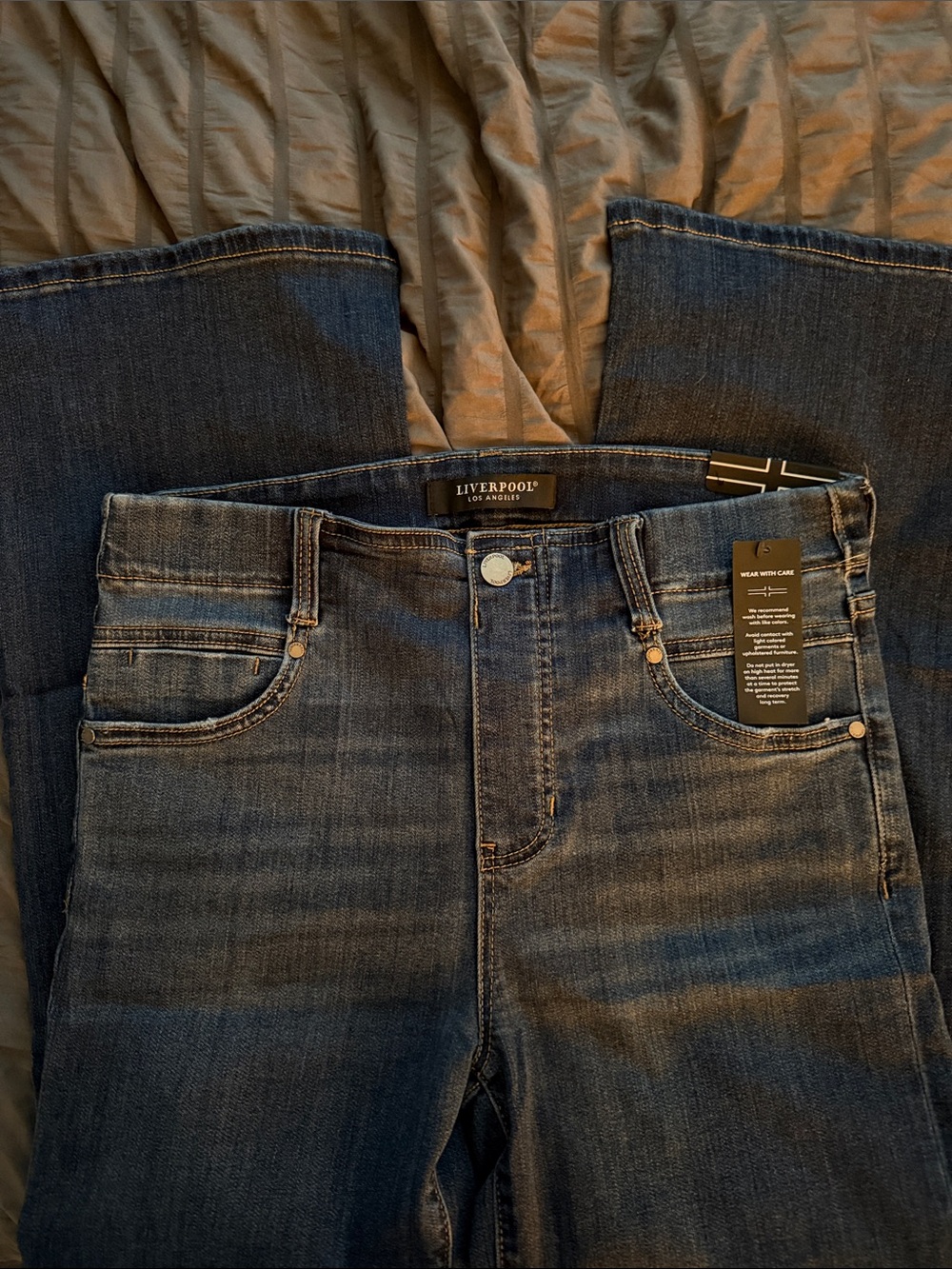 Liverpool Men's Straight Leg Dark Blue Jeans